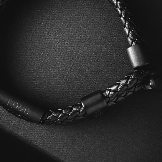 Limited Edition Bracelet - Our Limited Edition Bracelet in Black Features a Woven Leather Bracelet with Matte Black Hardware and our Signature RG&B Logo. 